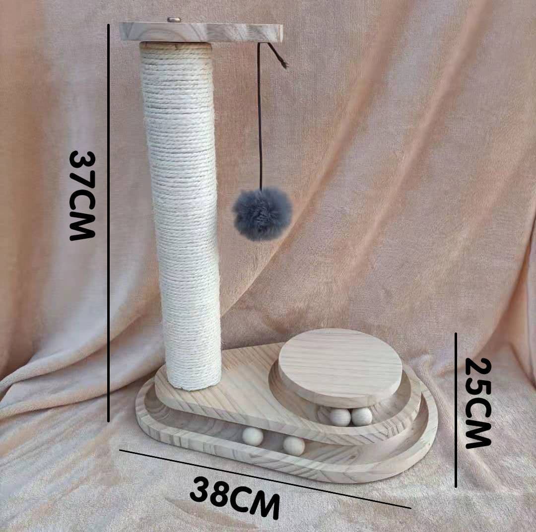 image-Cat Toys From Solid Wood Cat Turntable Bite-resistant Funny Cat Stick Cat Supplies