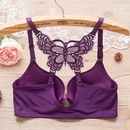 image-Women Fashion Underwear Lace Bralette Bras Adjustable Push up Lingerie Butterfly Back Seamless Racerback Bra Girls