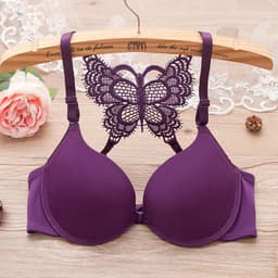 image-Women Fashion Underwear Lace Bralette Bras Adjustable Push up Lingerie Butterfly Back Seamless Racerback Bra Girls