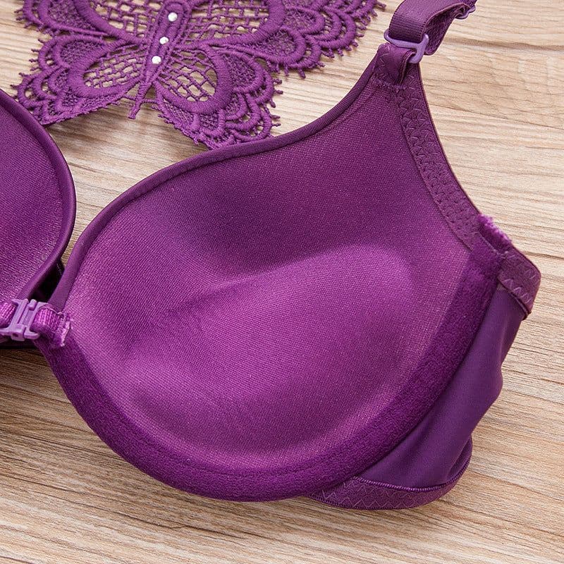image-Women Fashion Underwear Lace Bralette Bras Adjustable Push up Lingerie Butterfly Back Seamless Racerback Bra Girls