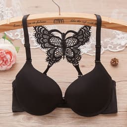 image-Women Fashion Underwear Lace Bralette Bras Adjustable Push up Lingerie Butterfly Back Seamless Racerback Bra Girls