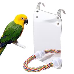 image-Parrot Toy Acrylic Bird With Mirror