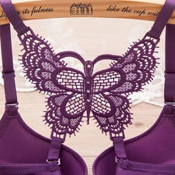 image-Women Fashion Underwear Lace Bralette Bras Adjustable Push up Lingerie Butterfly Back Seamless Racerback Bra Girls