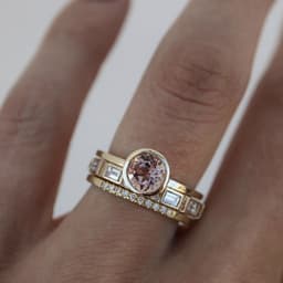 image-Women's 18K Gold Champagne Ring Three-piece Set