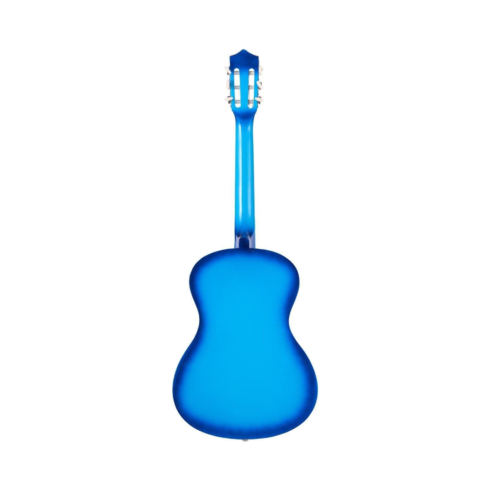 image-VEVOR Classical Guitar, 38 Inch, Wood Classical Guitar Starter Kit for Beginners, with Nylon Strings, Gig Bag, Strap, Tuner, Extra Strings, Picks, Capo, Basswood, for Teenagers Adults Students, Blue