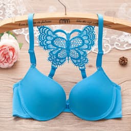 image-Women Fashion Underwear Lace Bralette Bras Adjustable Push up Lingerie Butterfly Back Seamless Racerback Bra Girls