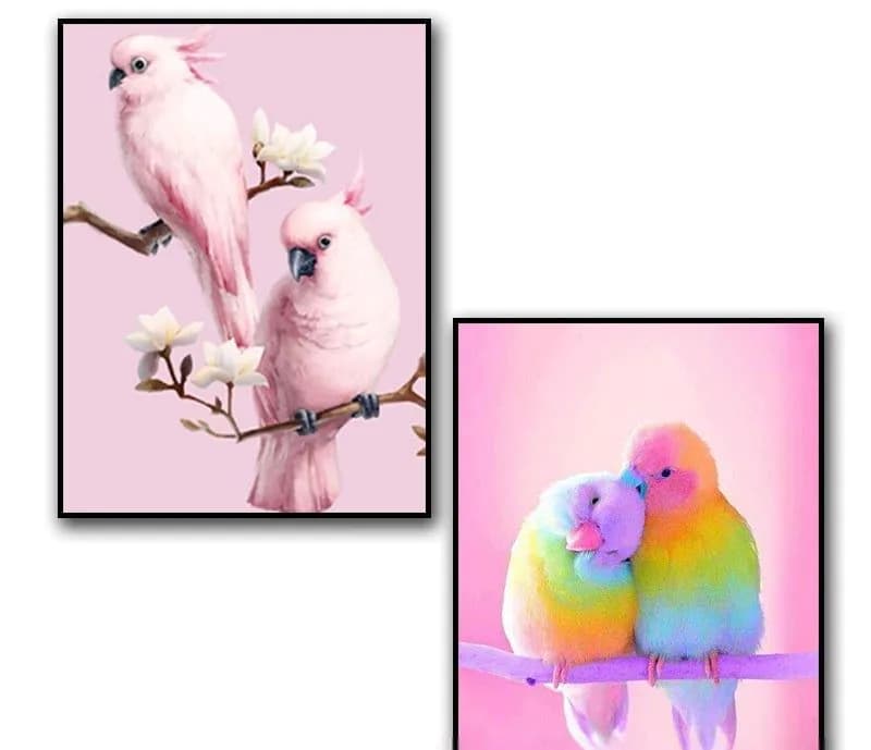 image-Rubik's Cube Round Diamond Parrot Diamond Painting Living Room Bedroom Brick Hot Decorative Painting