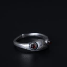 image-Creative cross-border jewelry s925 silver carnelian ring female personality retro frog prince ring opening adjustable