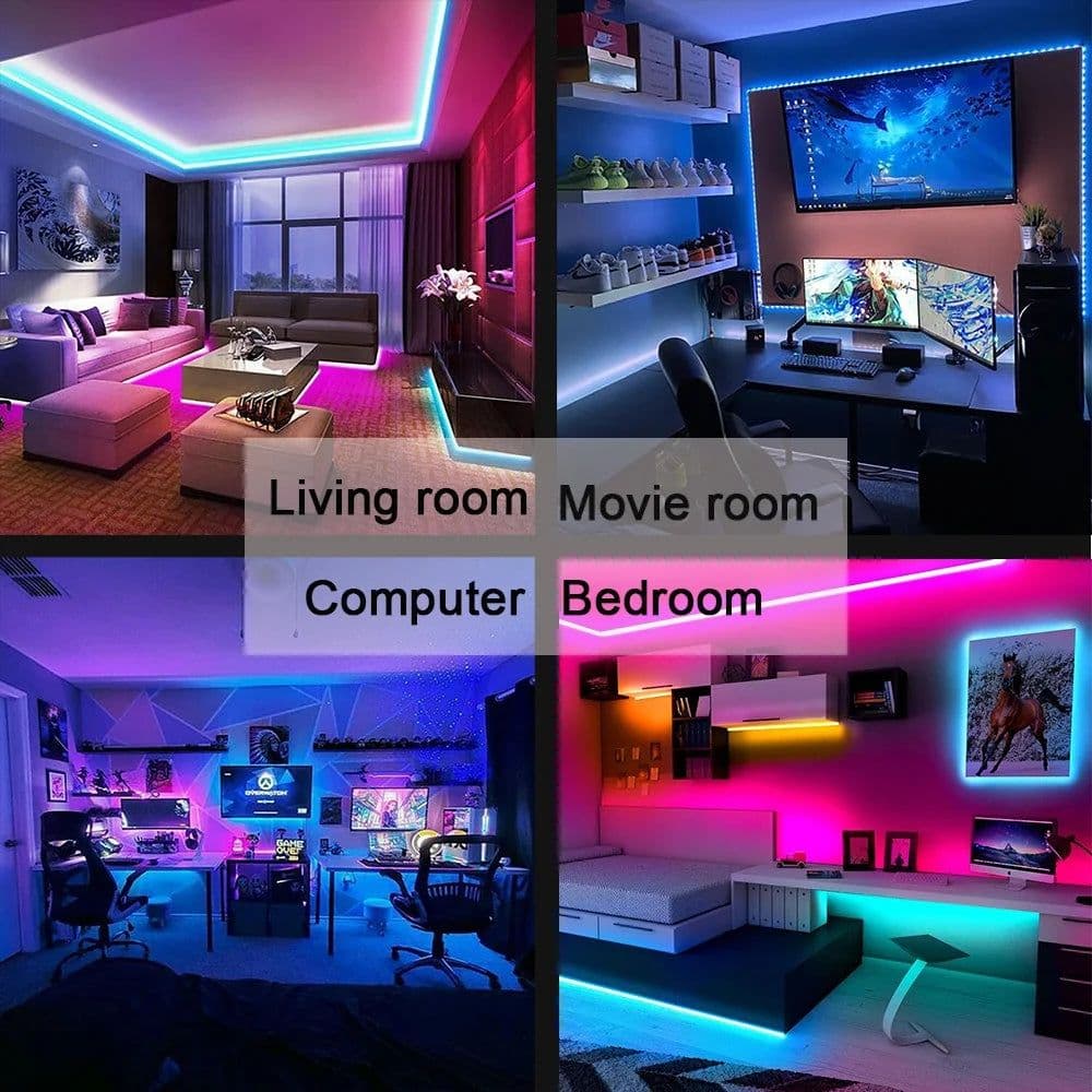 image-Tape Bluetooth USB LED Strip Light 5050 SMD 5V USB RGB Lights Flexible LED Lamp Tape Ribbon RGB Self-adhesive TV Desktop Diode