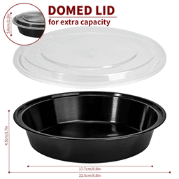 image-VINSANI 20pk ROUND 1 COMPARTMENT MEAL PREP CONTAINERS 1010493