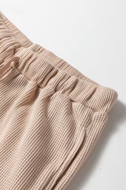 image-Parchment Textured Long Sleeve T-Shirt and Pants Lounge Set