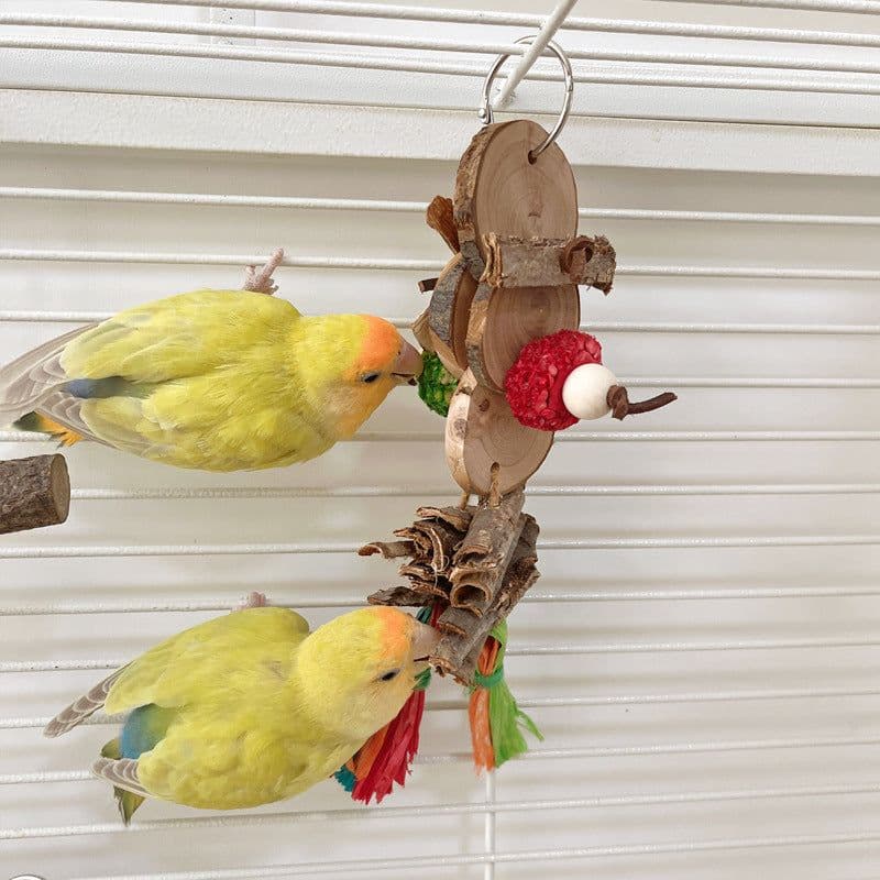 image-Parrot Bird Bite Toy String Relieving Stuffy Decorative Color Pendant
