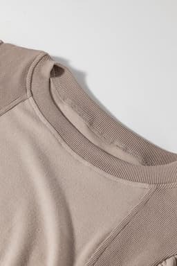 image-Goat Half Lantern Sleeve Solid Pullover Top
