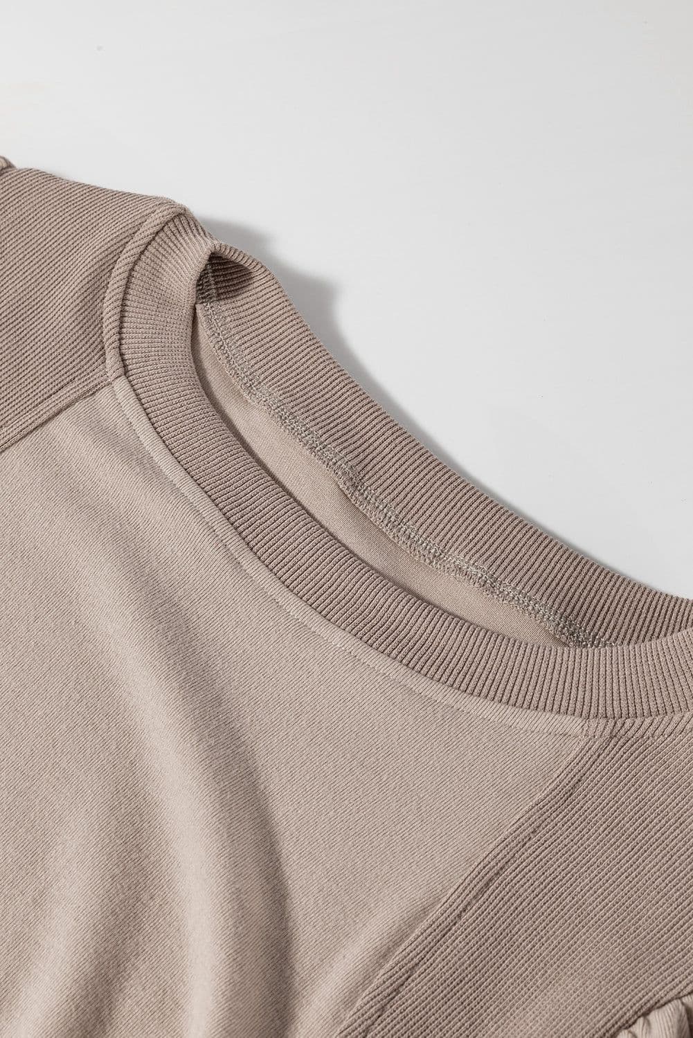 image-Goat Half Lantern Sleeve Solid Pullover Top