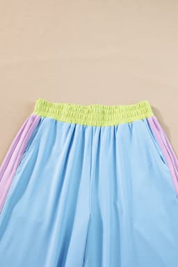 image-Strawberry Pink Color Block Two-Piece Set