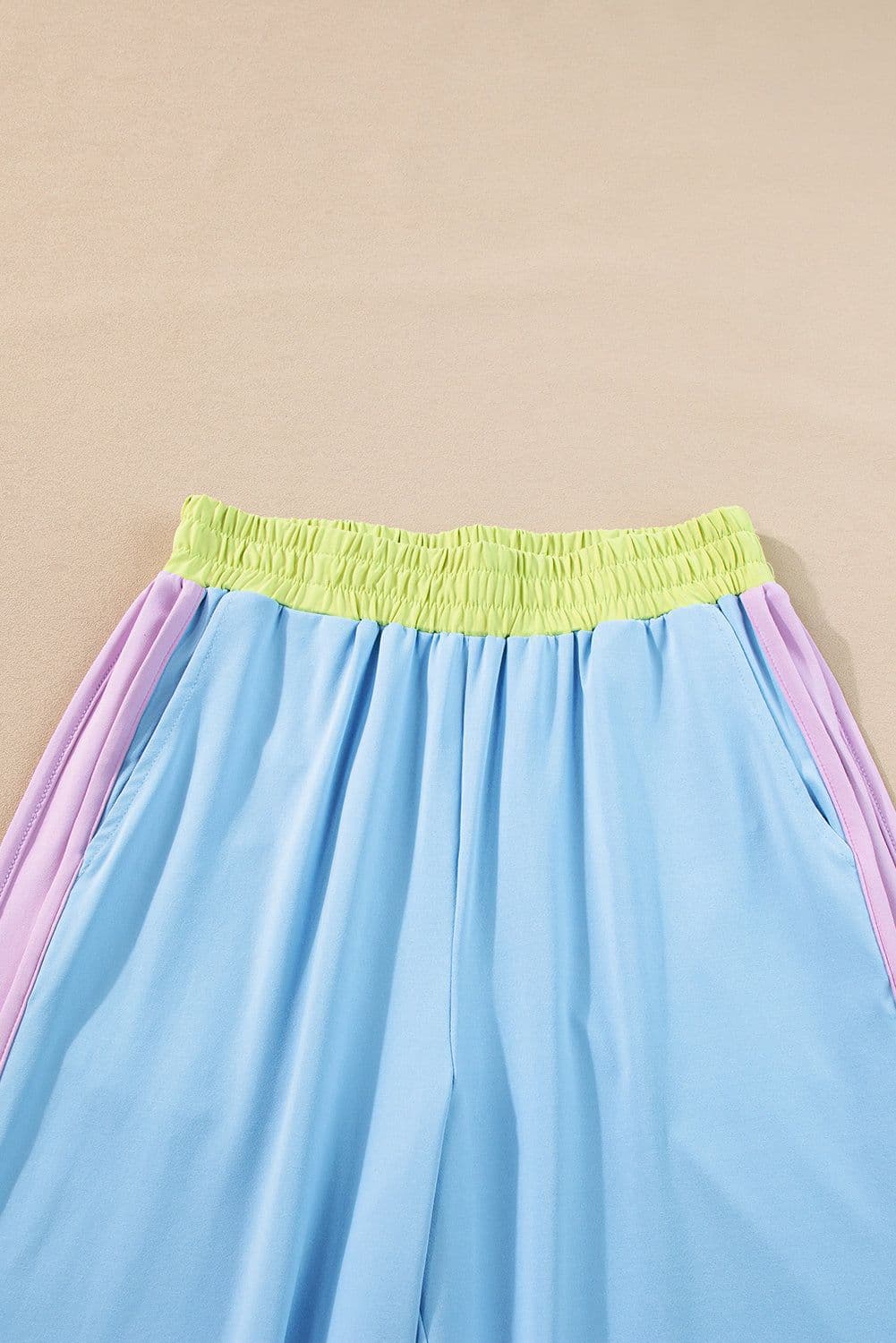 image-Strawberry Pink Color Block Two-Piece Set