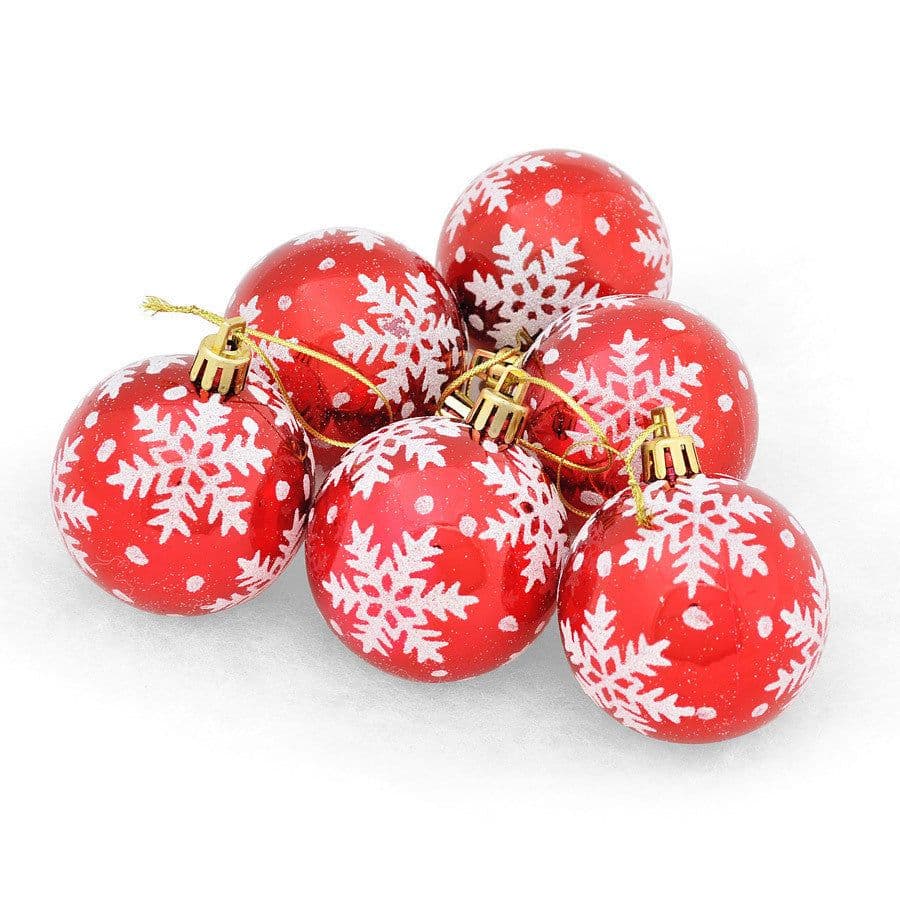 image-Christmas Tree Pendant With Snowflakes Painted Balls