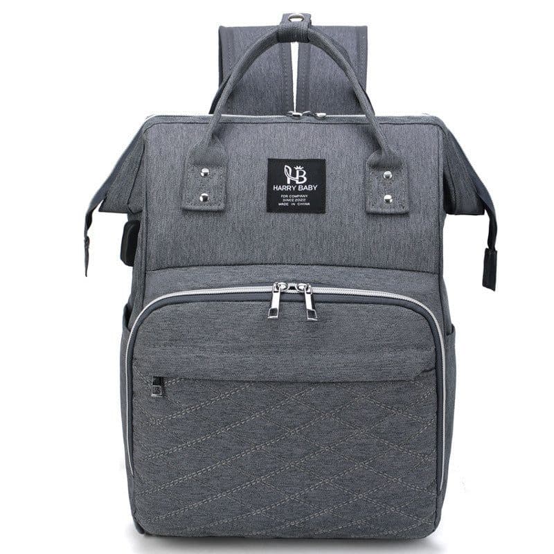 image-Large Capacity Multifunctional Usb Rechargeable Oxford Cloth Lightweight Baby Diaper Bag