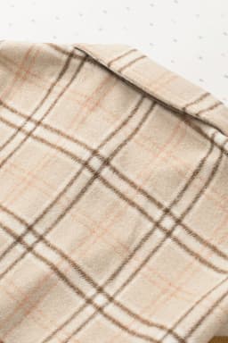 image-Plaid Color Block Patchwork Shirt Jacket - Orange, Sizes S-2XL