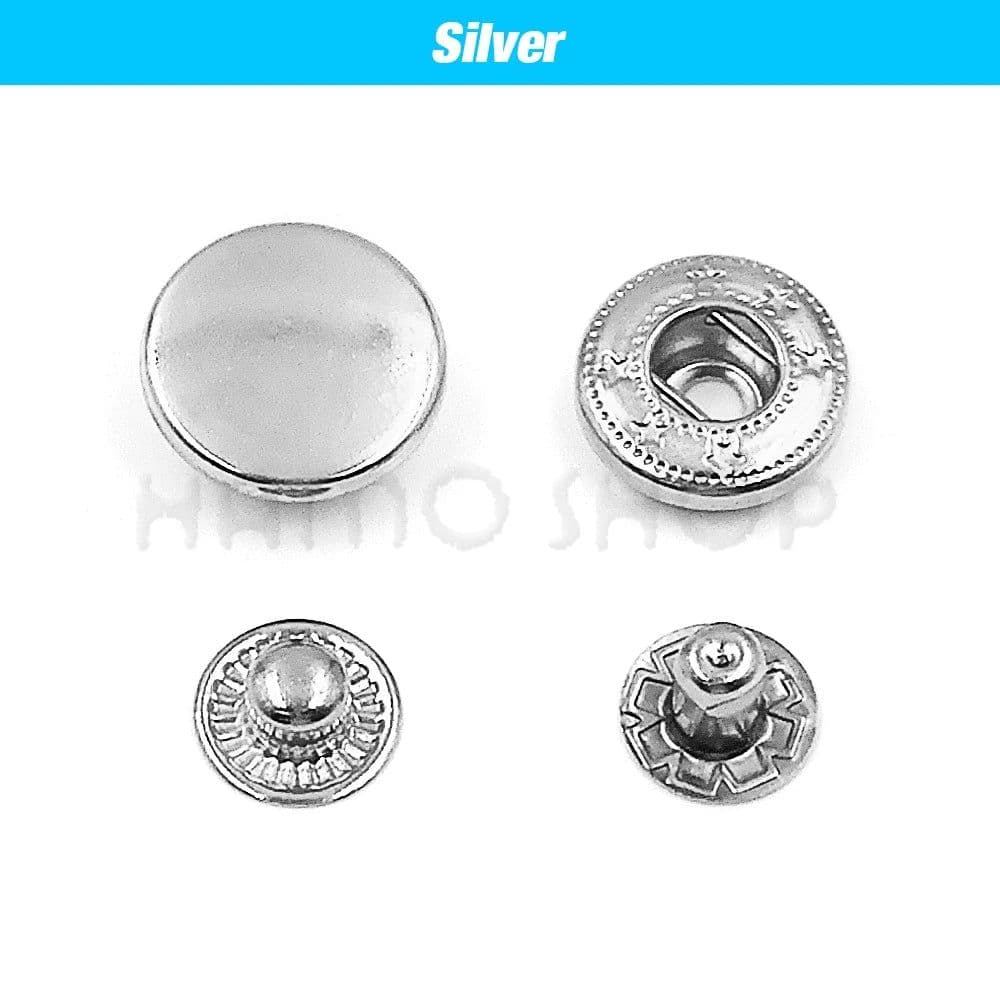 image-50set Snap Fasteners Metal Snaps Press Button Studs Optional Installation Tools Kit For Leathercraft Clothes Garment Bags Shoes