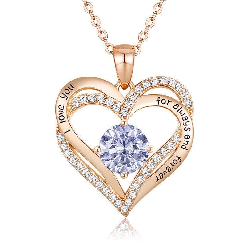 image-Female 925 Silver Twelve Birthstone Pendant Necklace