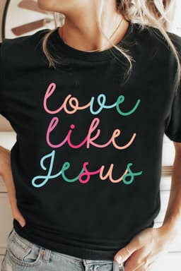 image-Black Love Like Jesus Crew Neck Graphic Tee