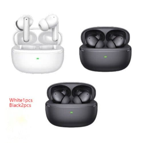 image-Wireless Bluetooth Noise Reduction In-ear Headphones - White/Black ANC
