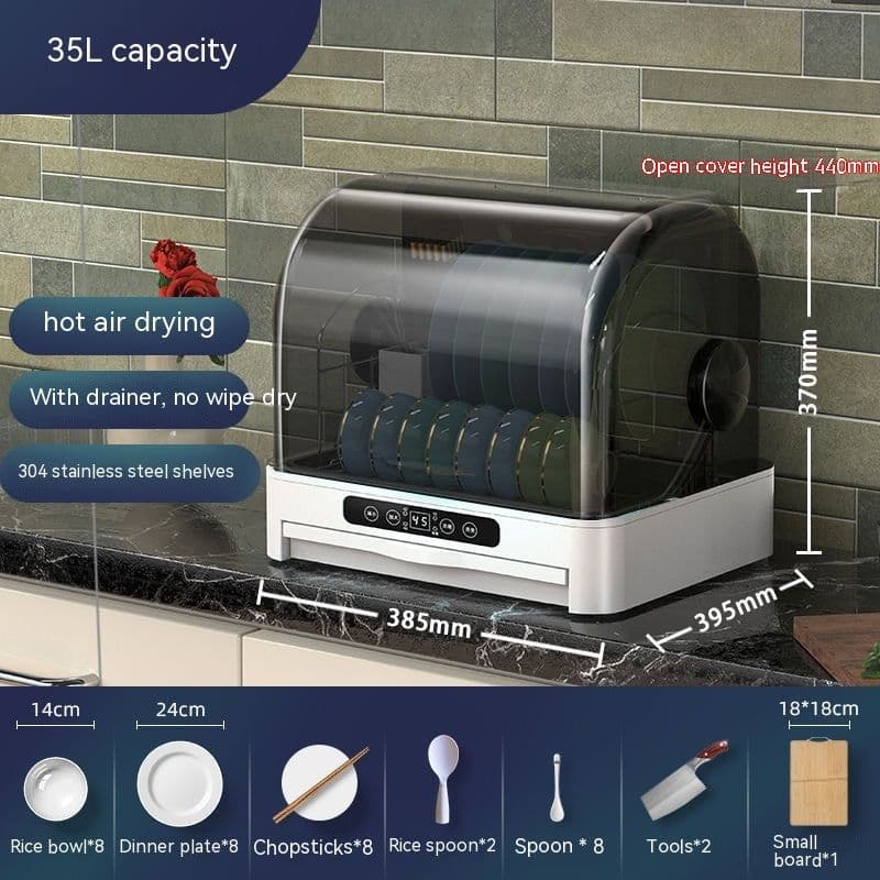 image-Mini Desktop Kitchen Disinfection Dryer - 360° Constant Temp