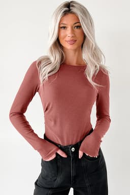 image-Dearlovers Black Ribbed Long Sleeve Bodysuit