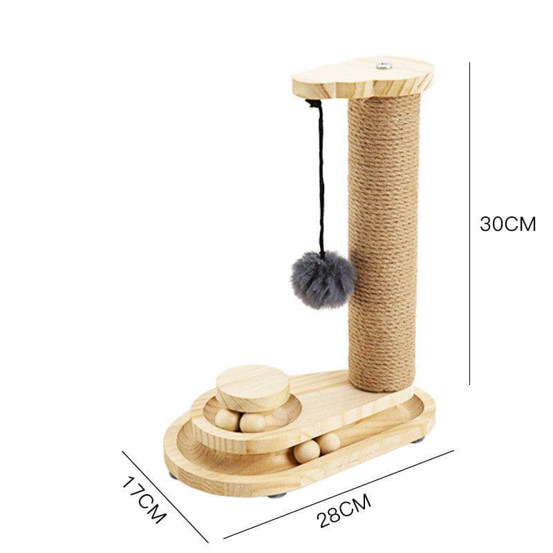 image-Cat Toys From Solid Wood Cat Turntable Bite-resistant Funny Cat Stick Cat Supplies