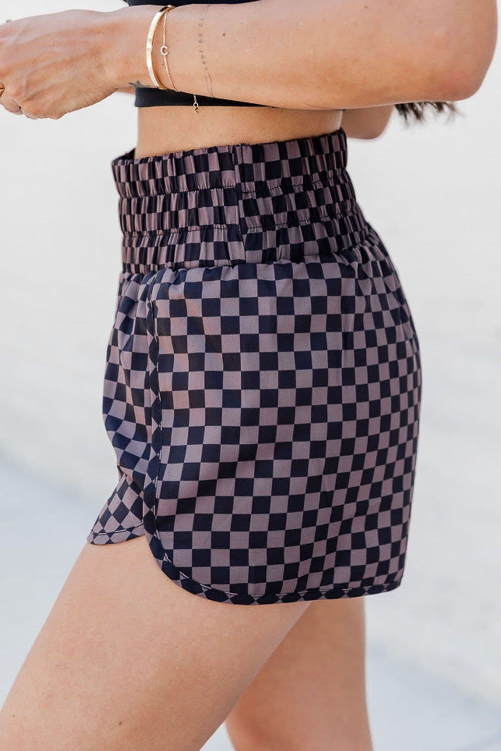 image-Pink High Waisted Leopard Athletic Shorts (55 characters)