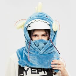image-Snowboarding Helmet Hat Set Cartoon Ski Mask Helmet Decoration