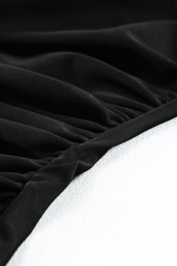image-Black Solid Square Neck Sleeveless Tankini Swimsuit