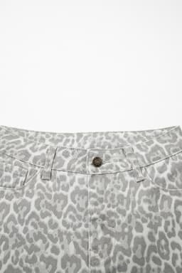 image-Sky Blue Leopard Frayed Wide Leg Jeans