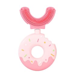 image-Children's Manual U-shaped Silicone Baby Donut Toothbrush Artifact