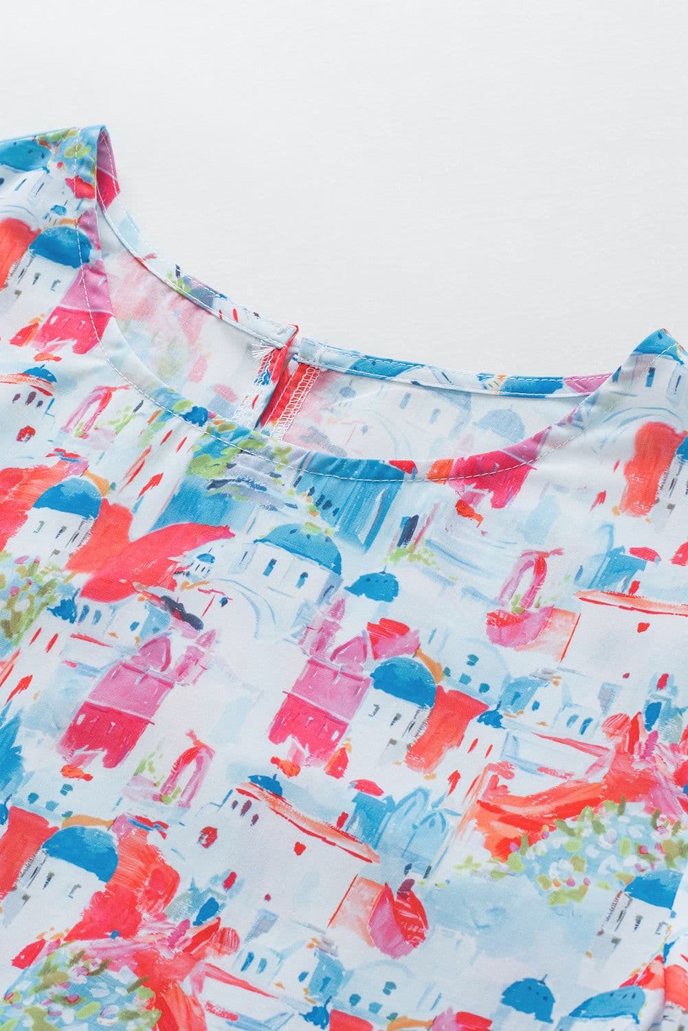 image-Sky Blue Parisian Avenue Babydoll Top
