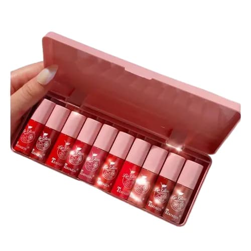 image-10 pcs Shimmer Mini Lip Gloss Kit - Hydrating Liquid Lipsticks Long Lasting