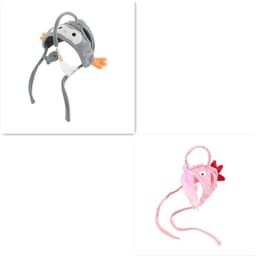 image-New Head Wearing Feather Funny Cat Stick Funny Cat Toy Stick Gray Big Eye Pet Toys Pet Products