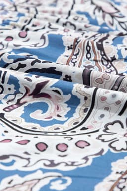 image-Blue Boho Paisley Print Off Shoulder Maxi Dress