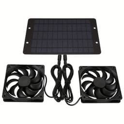 image-Solar-Powered Electric Ventilator - 10W/12V Dual Fan Pack