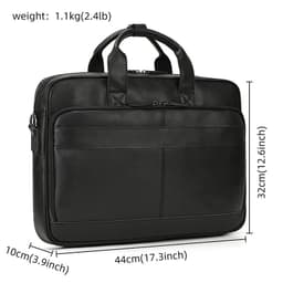 image-Retro Laptop Briefcase Bag Genuine Leather Handbags Casual 15.6" Business Bag Daily Working Tote Bags Men Male bag for documents