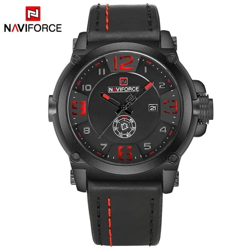 image-NAVIFORCE Top Luxury Brand Men Sports Military Quartz Watch Man Analog Date Clock Leather Strap Wristwatch Relogio Masculino
