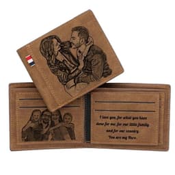 image-Picture Engraving Wallet PU Leather Wallet Bifold Custom Photo Engraved Wallet Festival Gifts For Him Custom Personalized Wallet