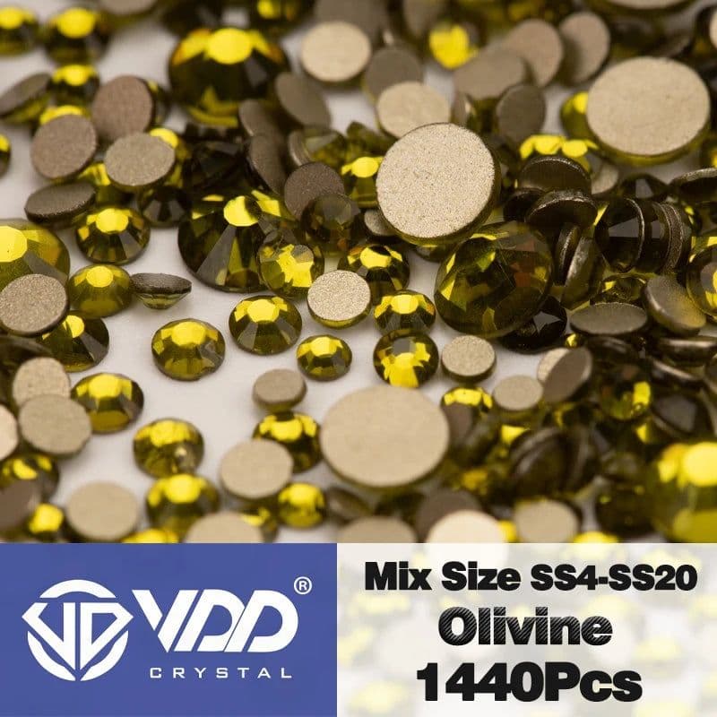 image-VDD SS4-SS20 Mix Size Clear Crystal Non-Hotfix Gold FlatBack Rhinestones Decorations DIY Glitter Stones 3D Nail Art Accessories