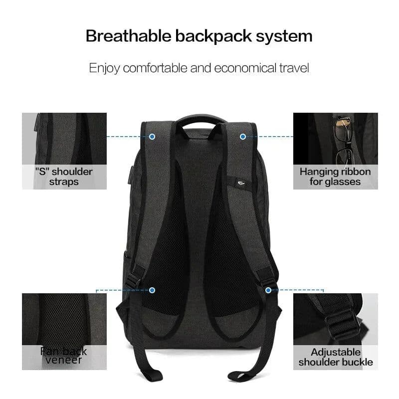 image-OIWAS 17 Inch Laptop Backpack With USB Charging Men's Backpacks Large Capacity Business Daypack Bookbag For Women Teenage Travel