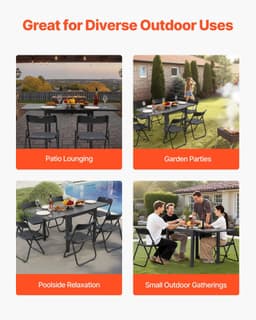 image-VEVOR Expandable Outdoor Patio Dining Table, 32–63 inch Rectangular Backyard Bistro Tables for 4-6, Aluminum Frame Metal Steel Slat , All-Weather Large Furniture for Lawn Garden Porch, Dark Gray