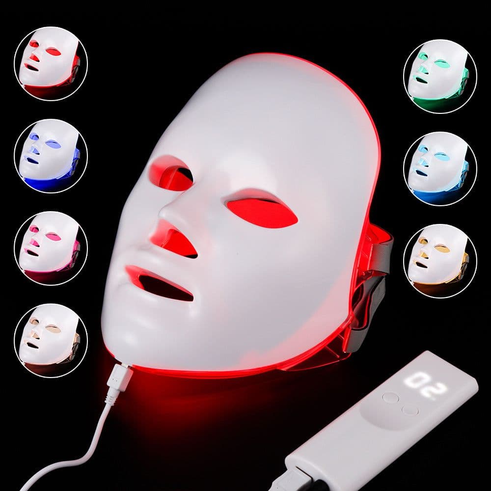 image-Beauty Instrument Beauty Red Purple Light Photon Skin Rejuvenation Mask Instrument Household Acne Spectrometer Face