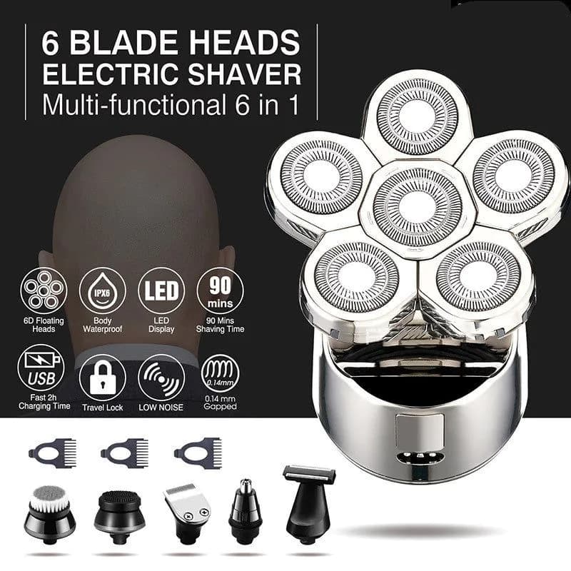 image-Six-blade Electric Shaver, Bald Hair Clipper, Charging Five In One