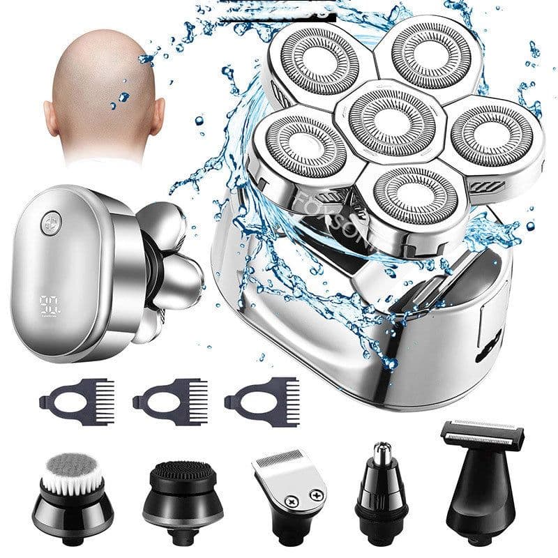 image-Six-blade Electric Shaver, Bald Hair Clipper, Charging Five In One