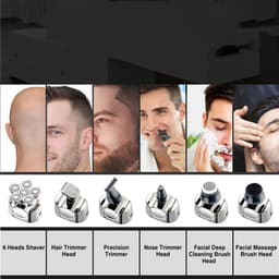 image-Six-blade Electric Shaver, Bald Hair Clipper, Charging Five In One